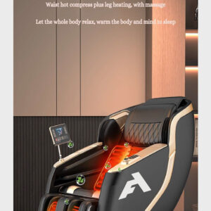 TheAccuFit Advanced 4D AI Massage Chair with Zero Gravity Recliner, Full-Body Airbags & Bluetooth – Black & Gold